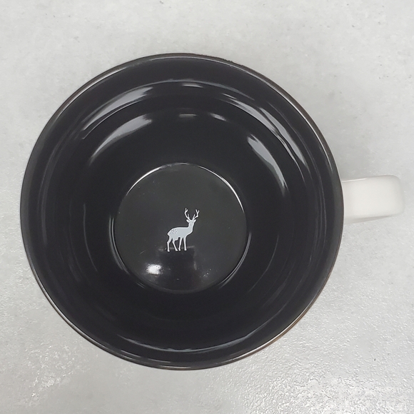 David's Tea Deer Latte Mug Cup Gold White and Black 18 oz - Picture 5 of 6